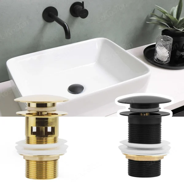 Bathroom Basin Sink Sewer Pop Up Drain filter Waste Stopper Bathroom Kitchen Faucet Accessories Brass Matt Black Gold 1