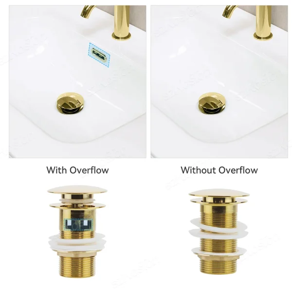 Bathroom Basin Sink Sewer Pop Up Drain filter Waste Stopper Bathroom Kitchen Faucet Accessories Brass Matt Black Gold 2