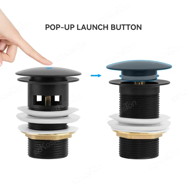 Bathroom Basin Sink Sewer Pop Up Drain filter Waste Stopper Bathroom Kitchen Faucet Accessories Brass Matt Black Gold 4