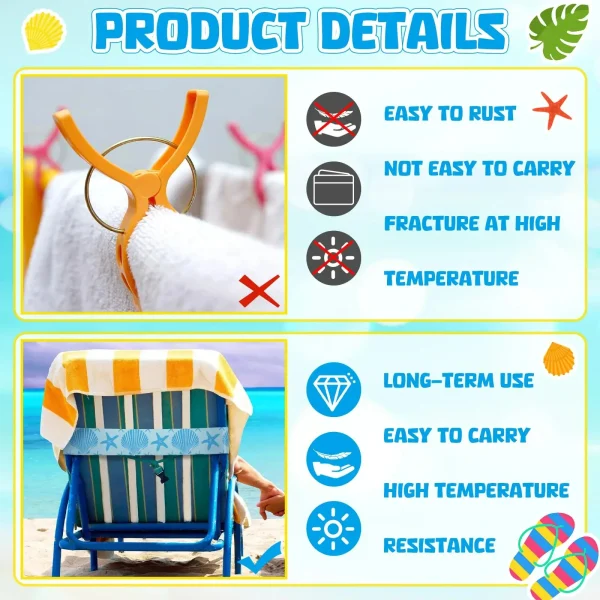 Towel Bands for Beach Chairs Colorful Windproof Beach Towel Straps  Elastic Bed quilt Sheet Storage Belt Durable Cruise Clips 6