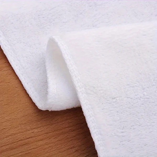 10 pieces of white towels, microfiber towels, thick absorbent white towels, household cleaning kitchen tablecloths 5