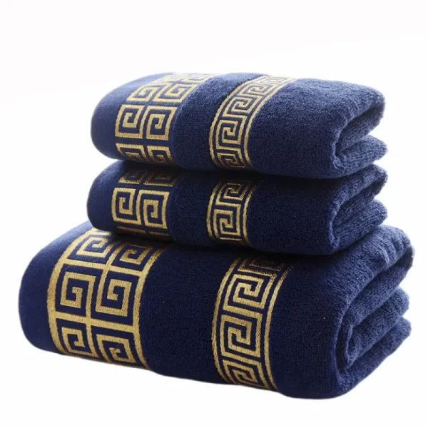 Set of 3 Cotton Bathroom Towels Sets 2pcs Hand Face Towel 35x75cm and 1pcs Big Bath Towels 70X140cm Washcloths Gift Towels 수건 세트 1