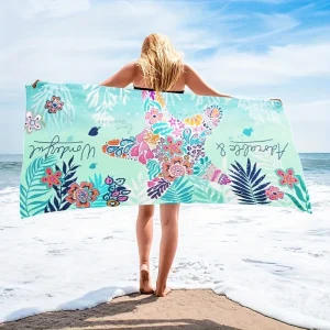Beach Towel Floral Starfish Pattern Sunscreen Windproof Suitable For Beach Pool Camping Travel Beach Blanket 1