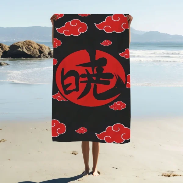 Classic Anime A-Akatsuki Organization Towel Soft Pool Gift For Travel Gym Shower Camping Quick Dry Sports Large Beach Towel 2
