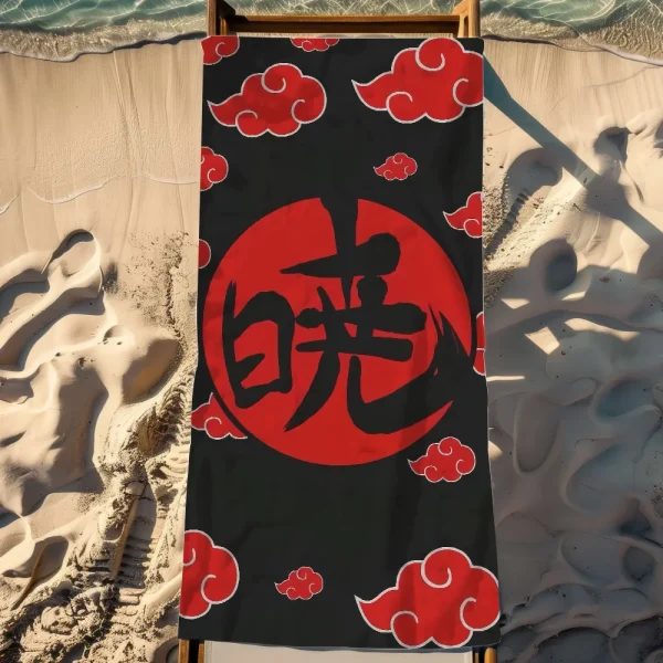 Classic Anime A-Akatsuki Organization Towel Soft Pool Gift For Travel Gym Shower Camping Quick Dry Sports Large Beach Towel 4
