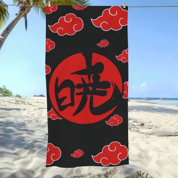 Classic Anime A-Akatsuki Organization Towel Soft Pool Gift For Travel Gym Shower Camping Quick Dry Sports Large Beach Towel 5