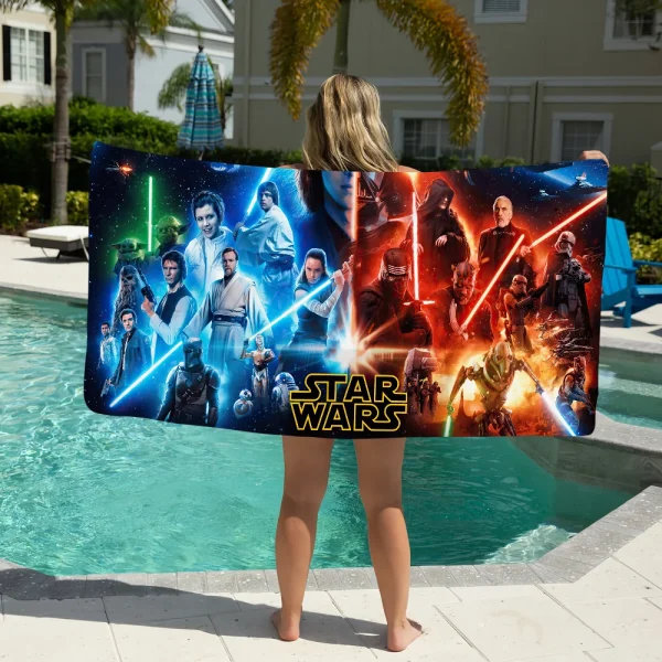 Classic Film Towel Soft Pool Gift For Travel Gym Shower Camping Quick Dry Sports S-Star Cool W-Wars Large Beach Towel 1