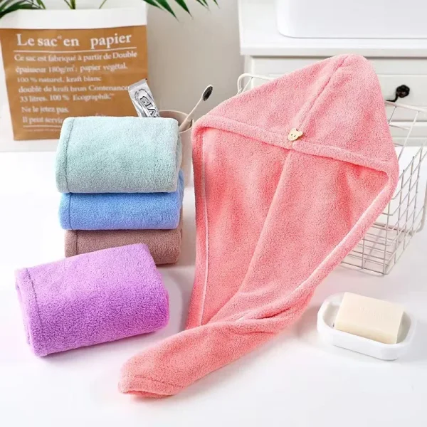 Magic Microfiber Hair Towel Fast Drying Dryer Towel Women Wrap Head Absorption Water Bath Hat Absorbent Towel 2