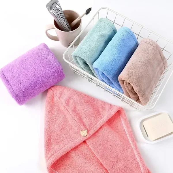 Magic Microfiber Hair Towel Fast Drying Dryer Towel Women Wrap Head Absorption Water Bath Hat Absorbent Towel 3