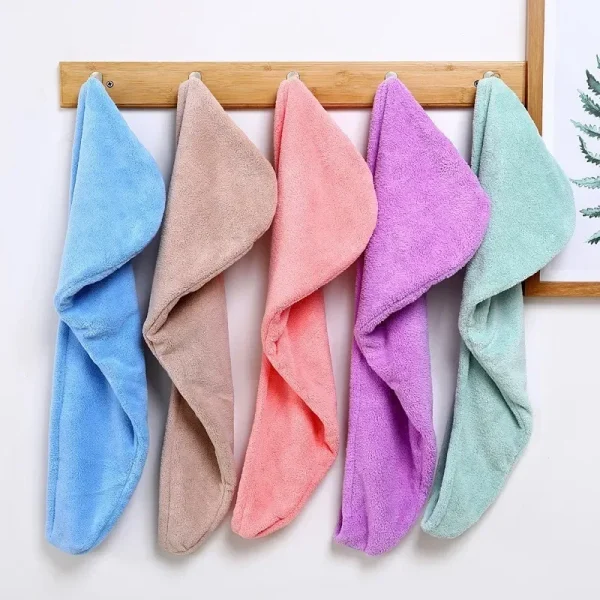 Magic Microfiber Hair Towel Fast Drying Dryer Towel Women Wrap Head Absorption Water Bath Hat Absorbent Towel 4