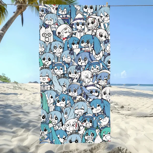 Classic Cute H-Hatsune M-Miku Girl Towel Soft Pool Gift For Travel Gym Shower Camping Quick Dry Sports Large Beach Towel 6