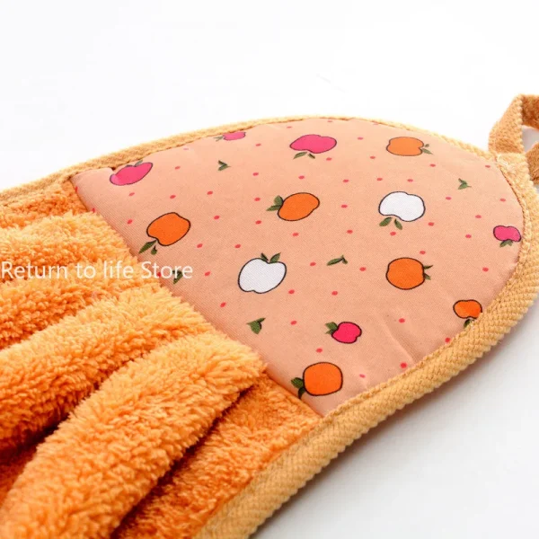 Hand Towel Coral Velvet Bathroom Supplies Soft Absorbent Cloth Dishcloths Hanging Cloth Kitchen Accessories 5