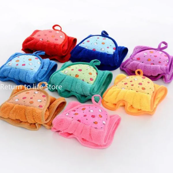 Hand Towel Coral Velvet Bathroom Supplies Soft Absorbent Cloth Dishcloths Hanging Cloth Kitchen Accessories 6
