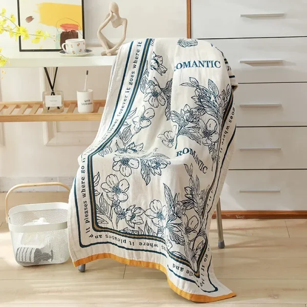 Nordic 21 Styles New Bohemian Floral Printing Adult Soft Absorbent Cotton Gauze Beach Bath Towel Bathroom Accessories 80×160CM 1