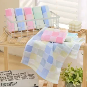 25*50cm Cotton Small Towel Double Gauze Children's Towel Square Cloth Dish Cloth Color Kindergarten Children Face Towel 1
