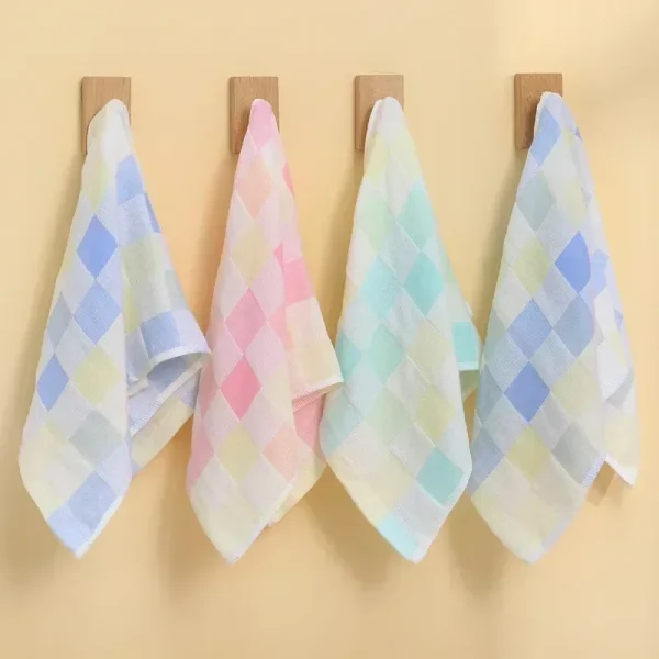 25*50cm Cotton Small Towel Double Gauze Children's Towel Square Cloth Dish Cloth Color Kindergarten Children Face Towel 2
