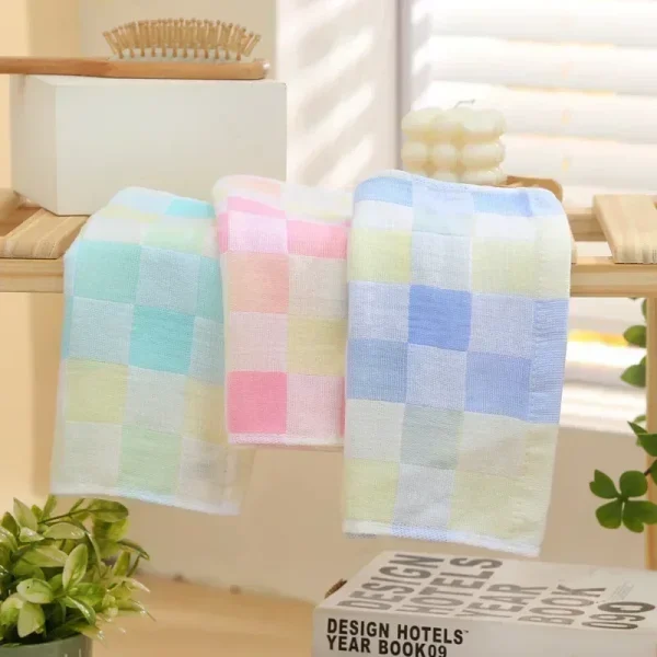25*50cm Cotton Small Towel Double Gauze Children's Towel Square Cloth Dish Cloth Color Kindergarten Children Face Towel 3