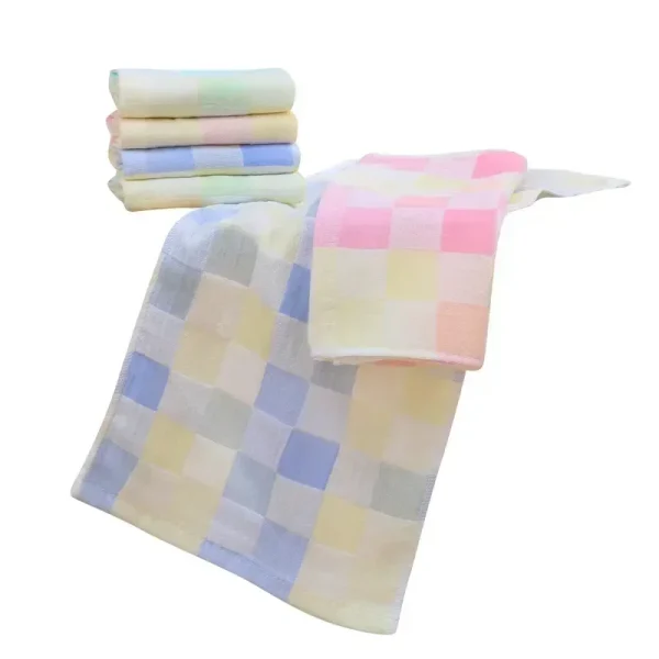 25*50cm Cotton Small Towel Double Gauze Children's Towel Square Cloth Dish Cloth Color Kindergarten Children Face Towel 6