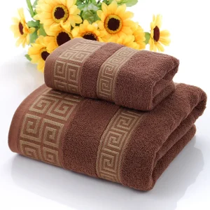2-piece set of squares, 1 towel+1 towel, thickened absorbent set for showering, no shedding of fluff 1