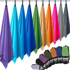 Microfiber Sports Towel Quick-Drying,Absorbent, Lightweight Soft,and Compact for Beach,Swimming,Fitness,Running,Gym travel towel 1