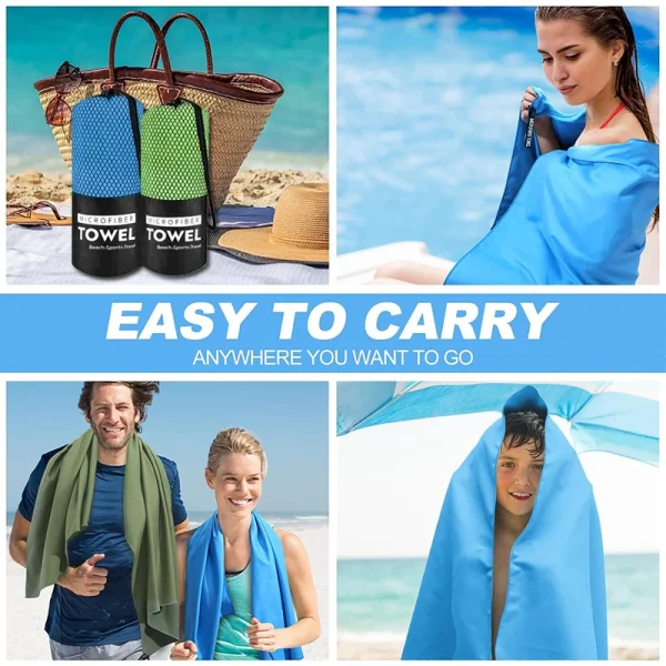 Microfiber Sports Towel Quick-Drying,Absorbent, Lightweight Soft,and Compact for Beach,Swimming,Fitness,Running,Gym travel towel 6