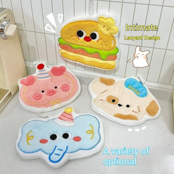 Cartoon Cute Animal Hand Towel Kitchen Cleaning Towel Girls' Dressing Table Cleaning Cloth Absorbent Towel Girl Gift Hot Selling 1