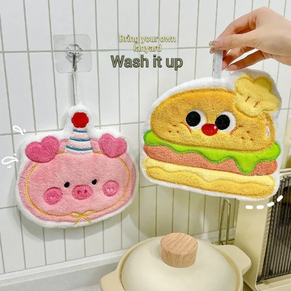 Cartoon Cute Animal Hand Towel Kitchen Cleaning Towel Girls' Dressing Table Cleaning Cloth Absorbent Towel Girl Gift Hot Selling 3