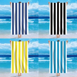 Beach in Style! Multicolor Striped Beach Towels for Sun-soaked Adventures Suitable for towels, bath towels, beach towels 1