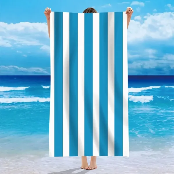 Beach in Style! Multicolor Striped Beach Towels for Sun-soaked Adventures Suitable for towels, bath towels, beach towels 3