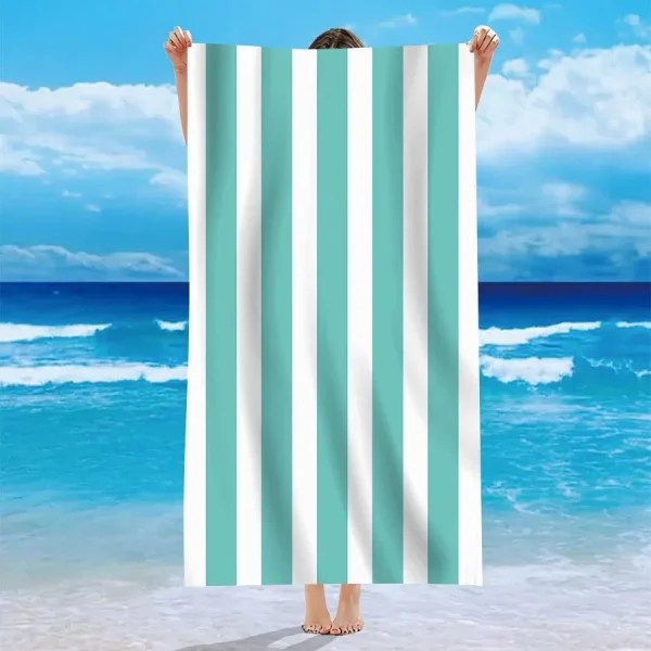 Beach in Style! Multicolor Striped Beach Towels for Sun-soaked Adventures Suitable for towels, bath towels, beach towels 5