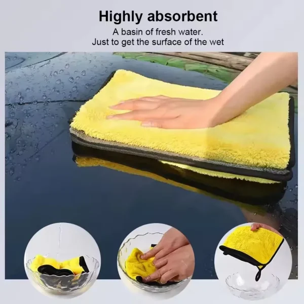 3/5/10Pcs Car Wash Microfiber Towel 30x30CM Car Cleaning Drying Cloth Hemming Car Care Cloth Coral Velvet Water Uptake Towel 3