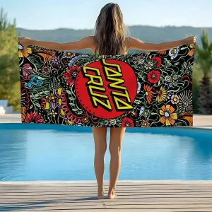 Santa Cruz Floral Beach Towel: Vibrant, Artistic Design Bringing Tropical Style and Festive Mood to Your Summer Vibes 1