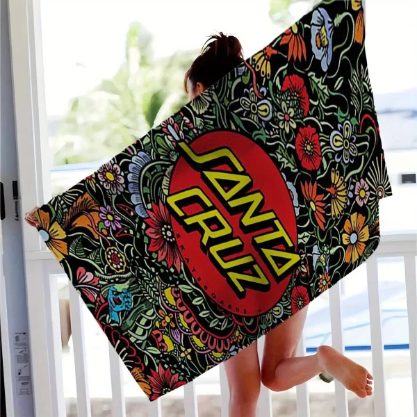 Santa Cruz Floral Beach Towel: Vibrant, Artistic Design Bringing Tropical Style and Festive Mood to Your Summer Vibes 4