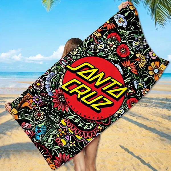 Santa Cruz Floral Beach Towel: Vibrant, Artistic Design Bringing Tropical Style and Festive Mood to Your Summer Vibes 5