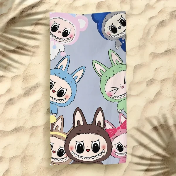 L-LAFUFU Cartoon Beach Towel,Digital Printing Thin Quick-Dry Anti-Sand Microfiber Lightweight for Swim Yoga Travel Gym Gift 2
