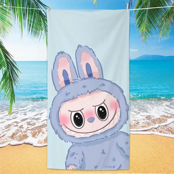 L-LAFUFU Cartoon Beach Towel,Digital Printing Thin Quick-Dry Anti-Sand Microfiber Lightweight for Swim Yoga Travel Gym Gift 3