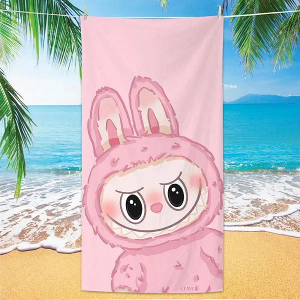 L-LAFUFU Cartoon Beach Towel,Digital Printing Thin Quick-Dry Anti-Sand Microfiber Lightweight for Swim Yoga Travel Gym Gift 5