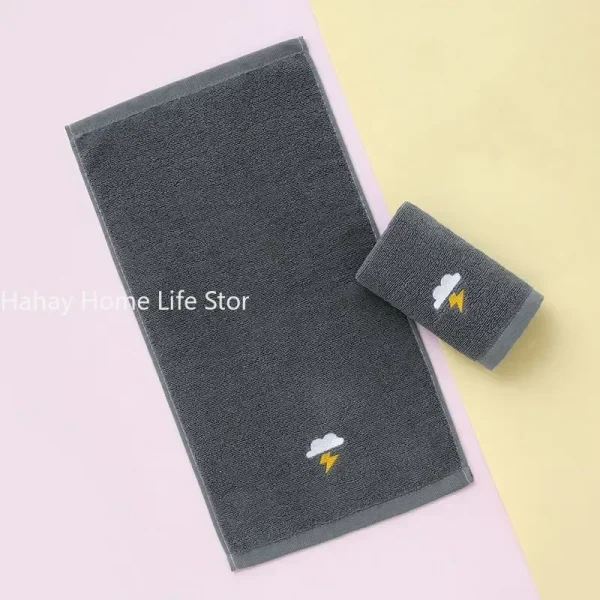1PC Children Towels Baby Face Towel Soft Embroidered Weather Cotton Bath Towels for Newborn Kids Handkerchief Shower Washcloth 6