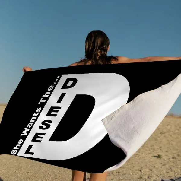 D-DIESEL Logo Beach Towel For Kids Personalized Bath Towel Pool Towel Vacation Gift Picnic Towel Party Gift 1