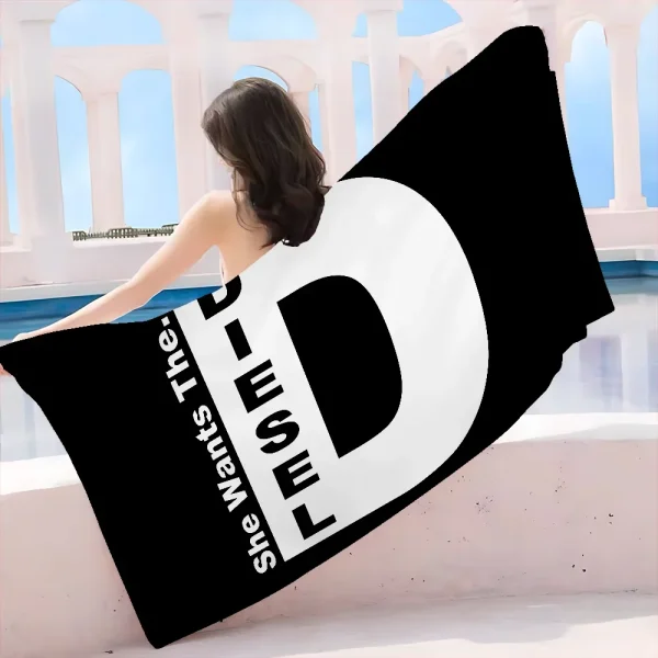 D-DIESEL Logo Beach Towel For Kids Personalized Bath Towel Pool Towel Vacation Gift Picnic Towel Party Gift 2