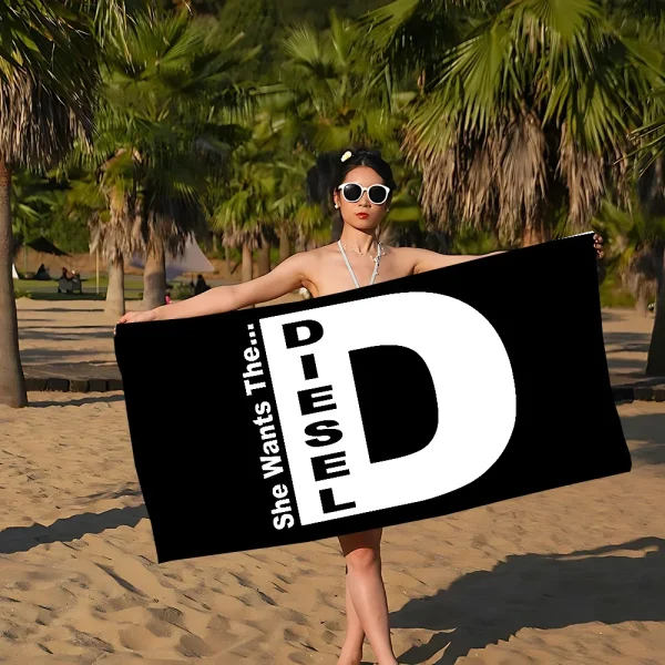 D-DIESEL Logo Beach Towel For Kids Personalized Bath Towel Pool Towel Vacation Gift Picnic Towel Party Gift 4