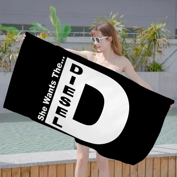D-DIESEL Logo Beach Towel For Kids Personalized Bath Towel Pool Towel Vacation Gift Picnic Towel Party Gift 6