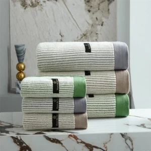 2pcs Luxurious Cotton Towel Set Ultra Soft Highly Absorbent Bath Towel+ Face Towel,Washcloths For Home Bathroom Men Womne 1