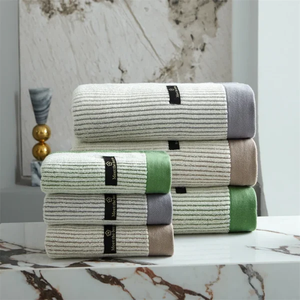 2pcs Luxurious Cotton Towel Set Ultra Soft Highly Absorbent Bath Towel+ Face Towel,Washcloths For Home Bathroom Men Womne 1