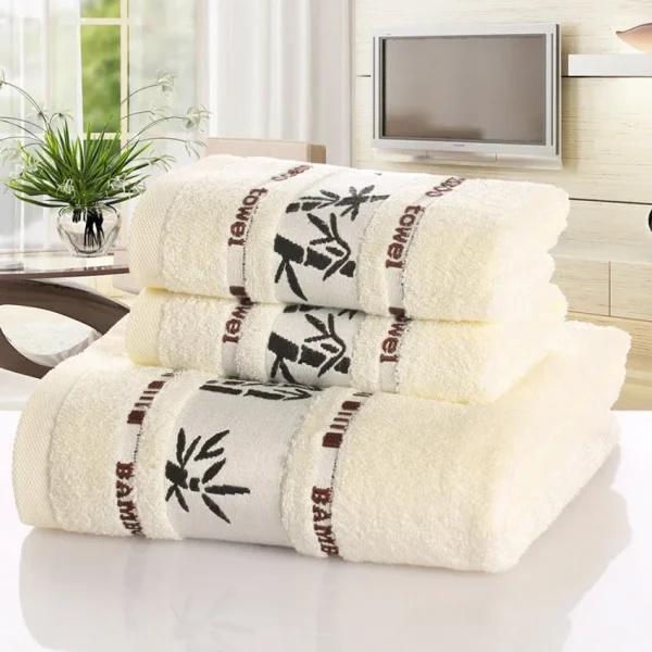 Bamboo Fiber Towels Set Home Bath Towels for Adults Face Towel  Thick Absorbent  Luxury Bathroom Towels Toalha De Praia 3