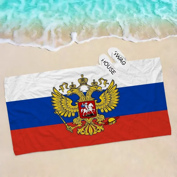 Russia Flag Anime Beach Towels Shower Towel Sauna Travel Spa Microfiber Quick Dry Gym Accessories Cute Room Decor 4