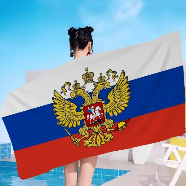 Russia Flag Anime Beach Towels Shower Towel Sauna Travel Spa Microfiber Quick Dry Gym Accessories Cute Room Decor 5