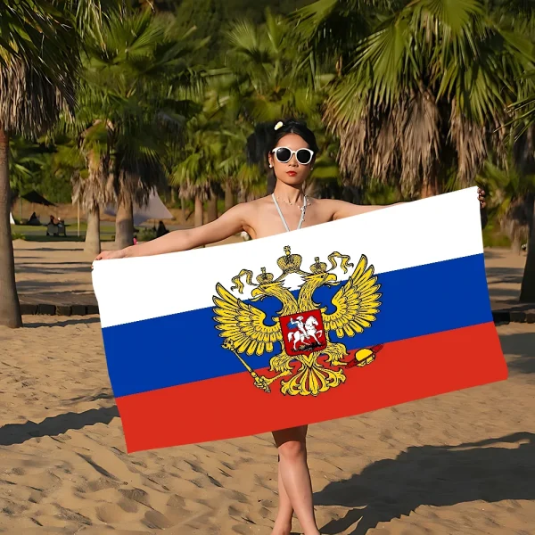 Russia Flag Anime Beach Towels Shower Towel Sauna Travel Spa Microfiber Quick Dry Gym Accessories Cute Room Decor 6