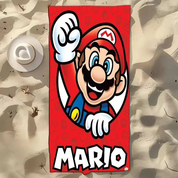 Super M-Mario Cute Beach Towel Colorful Bath Towels For Girl Microfiber Quick Dry Custom Sand Free Beach Yoga Spa Gym Pool 2