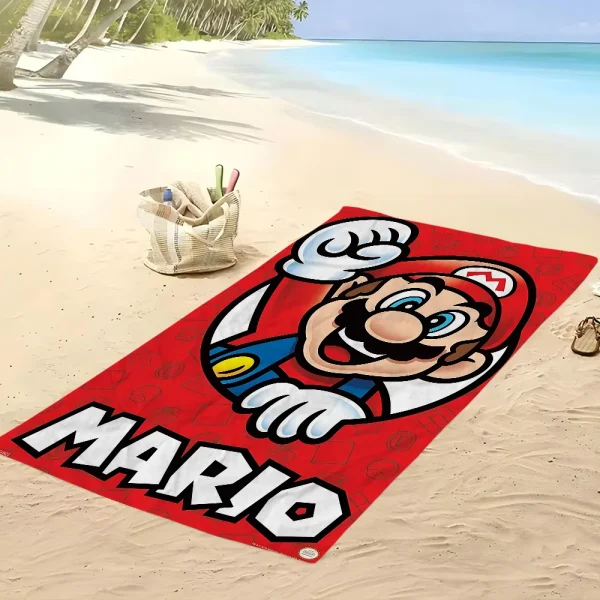 Super M-Mario Cute Beach Towel Colorful Bath Towels For Girl Microfiber Quick Dry Custom Sand Free Beach Yoga Spa Gym Pool 3